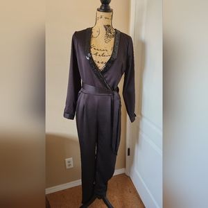 JustFab Satin Black Jumper